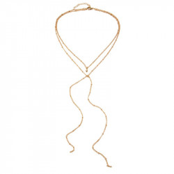 Collana catenina da donna color oro / argento con fili pendenti