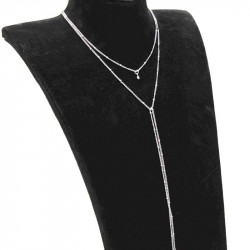Collana catenina da donna color oro / argento con fili pendenti