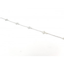 Bracciale in Acciaio Inox con Croce color argento