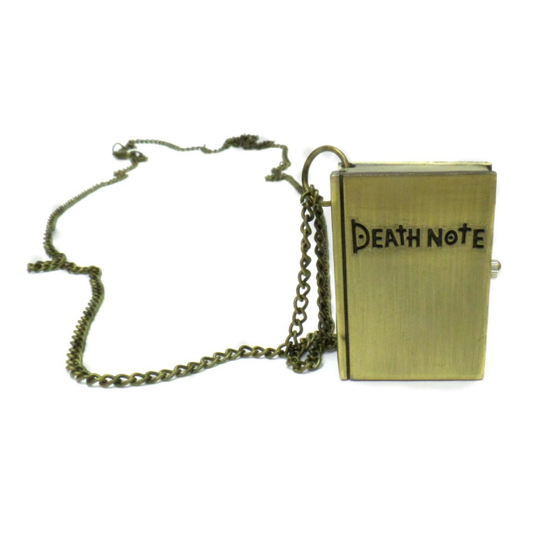 Collana con pendente orologio a forma di Quaderno DEATH NOTE color bronzo