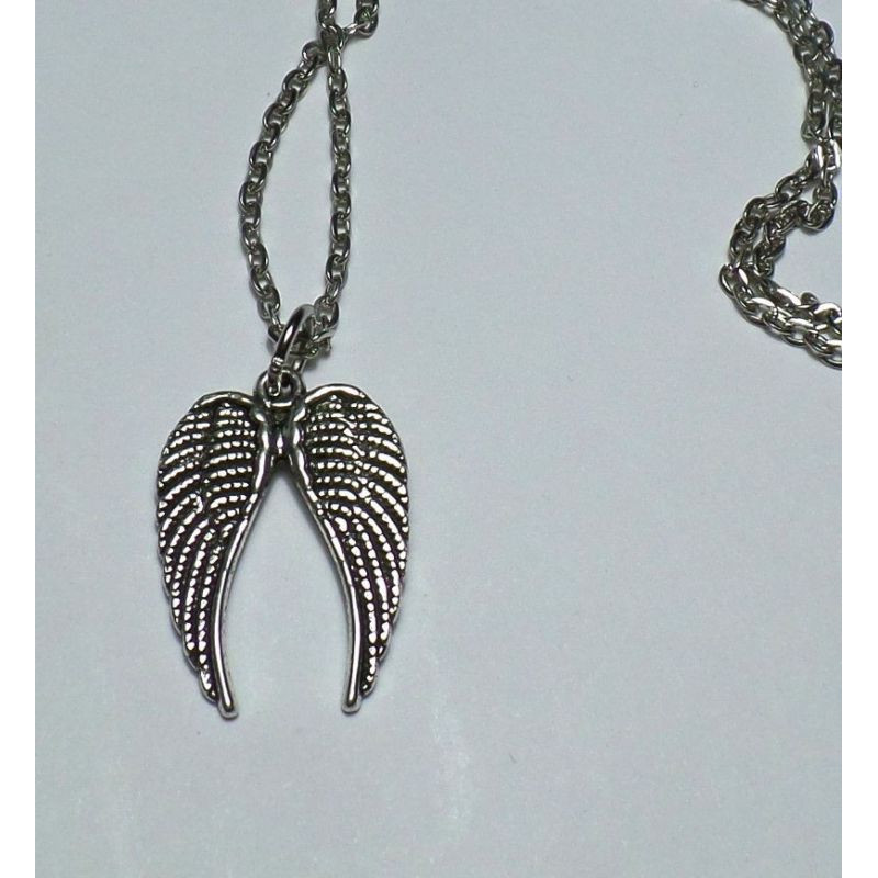 Collana catenina lunga 70 cm con ciondolo a forma di ali angelo custode